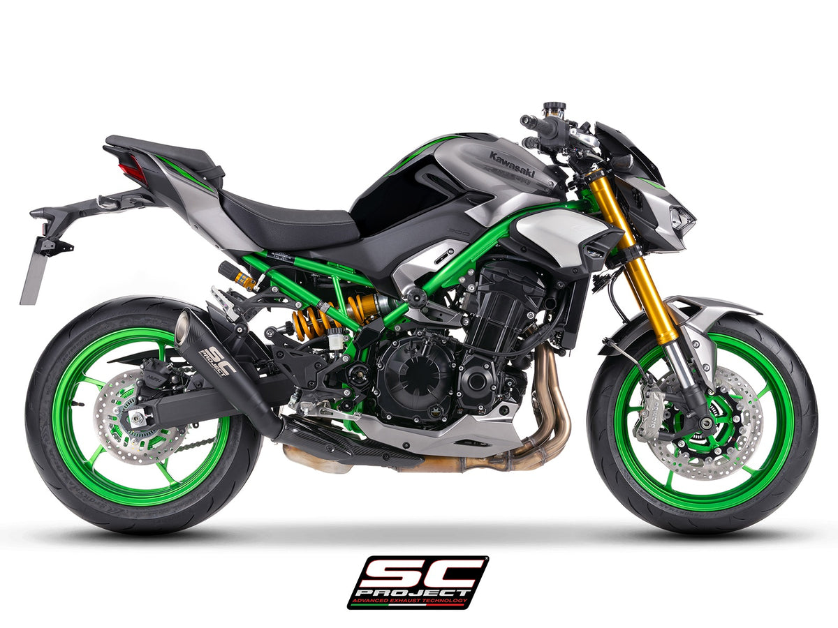 SC Project S1 Matt Black Slip-on-Auspuff Kawasaki Z900 (2025+)