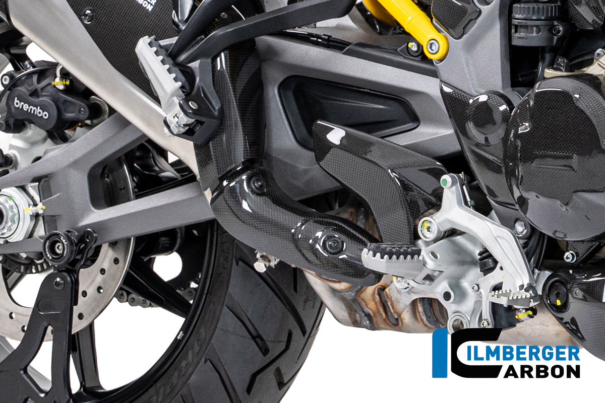 Glänzender Carbon-Hitzeschutz für Auspuffkrümmer Ducati Multistrada V4 (2025+)