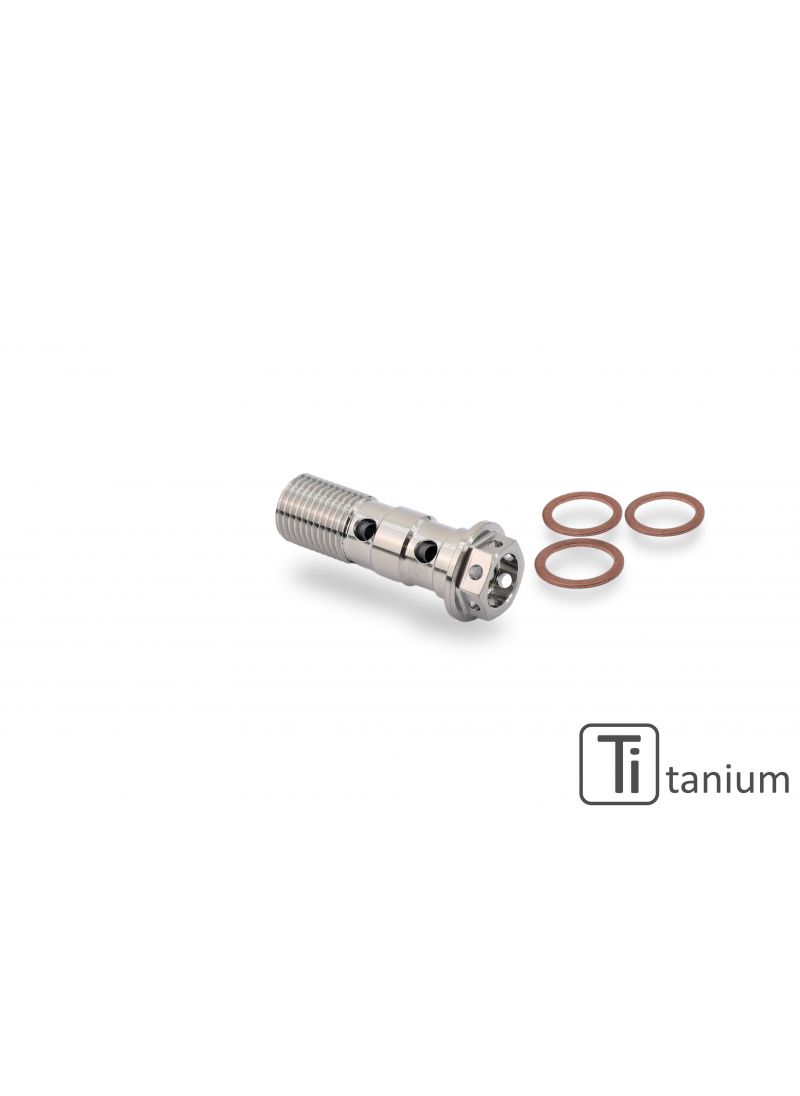 Titanium doble perno de banjo M10X1.0 para manguera de aceite