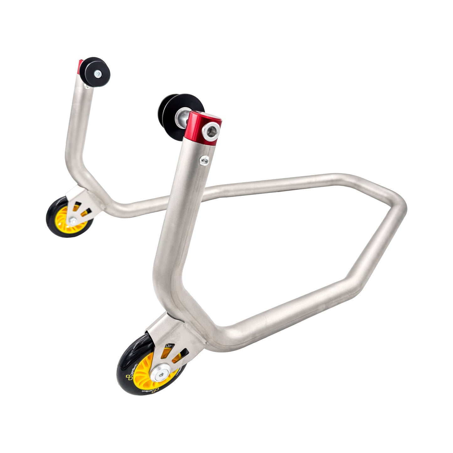 RVS paddockstand met paddockbobbins (rollers) en wielen - Universeel