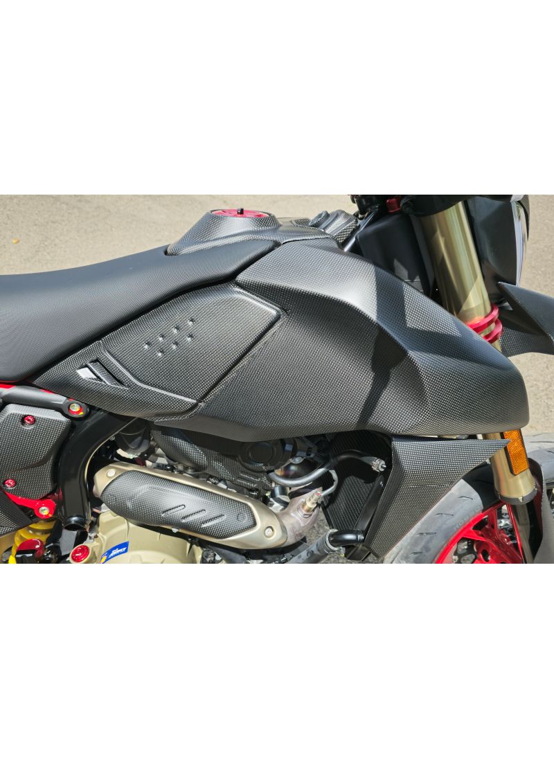 Upper Fuel Tank Covers Matt Carbon Ducati Hypermotard 698 Mono 2024+