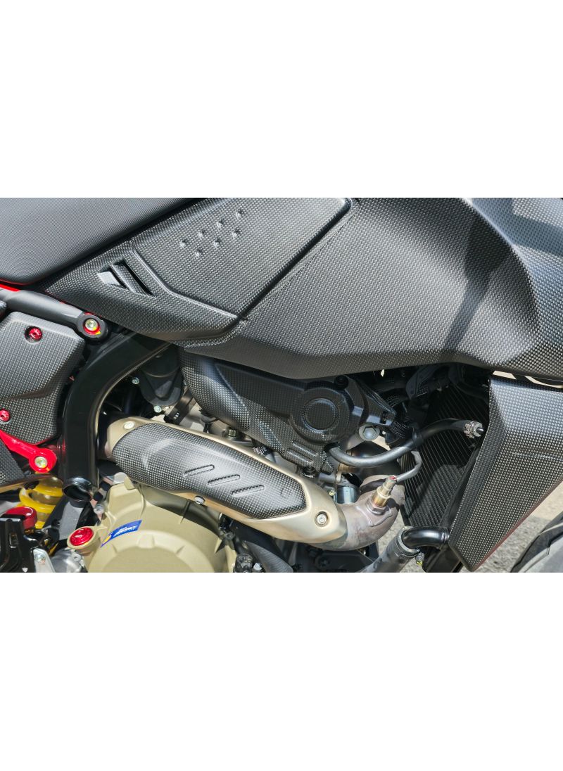 Exhaust Pipe Front Heat Guard Matt Carbon Ducati Hypermotard 698 Mono 2024+