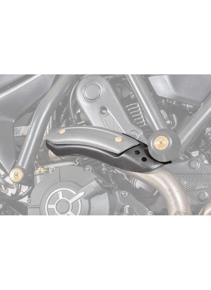 Avgasrörsvärmeskydd Hold Ducati - Matt Carbon Ducati Scrambler -ikon (2015-2018)