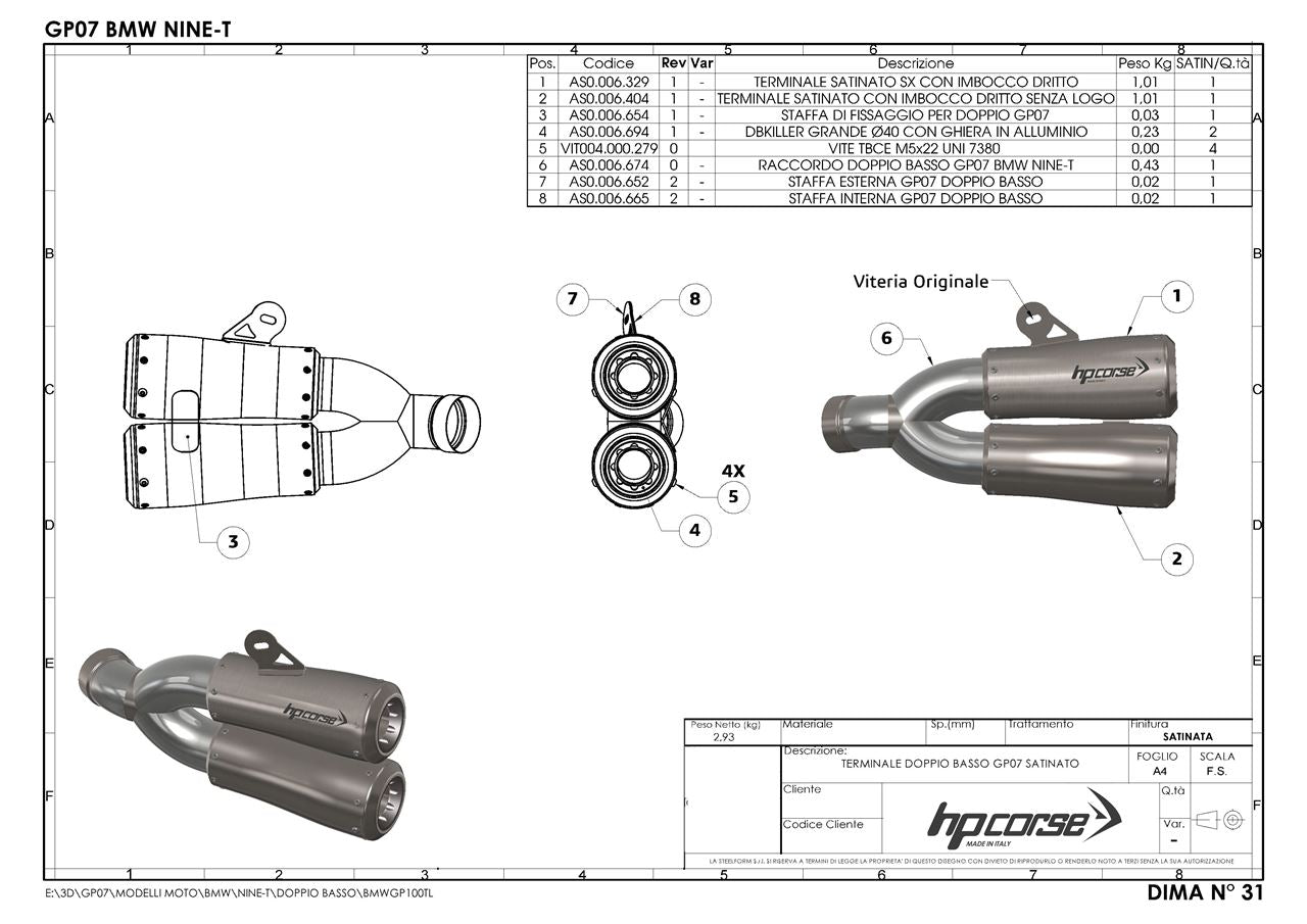 HP Corse Expace GP07 Satin BMW R NINET 2014 - 2020