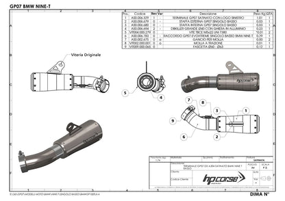 HP Corse Exhaust GP07 Black BMW R Ninet 2014 - 2020