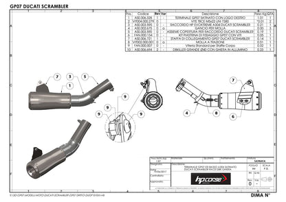HP Corse Auspuff GP07 Satin Ducati Scrambler 803 2015-2016