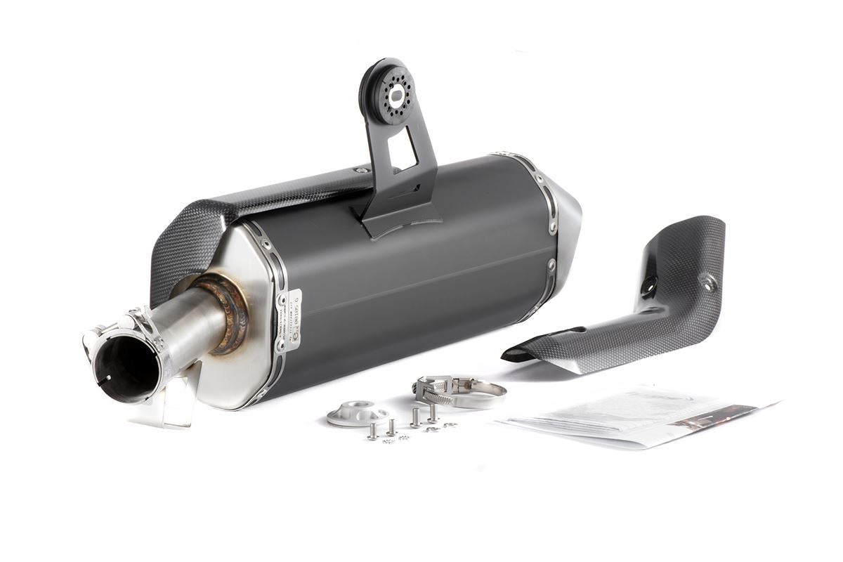 Outletdeal: HP CORSE 4-Track R – Zwart RVS Uitlaatdemper voor Honda CRF1100L Africa Twin (2020-2024)