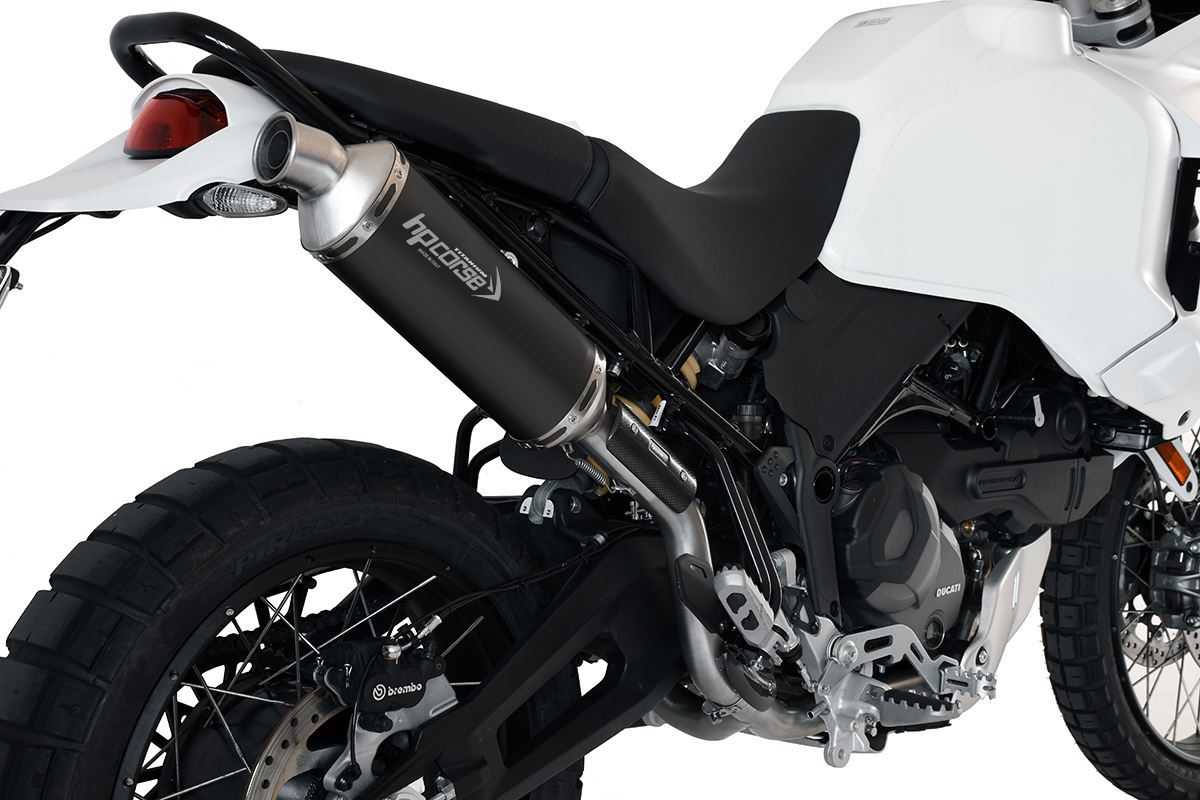HP Corse Exputom SP-1 Titanio corto Negro (para Montaje alto) Ducati Desertx 2022-2024