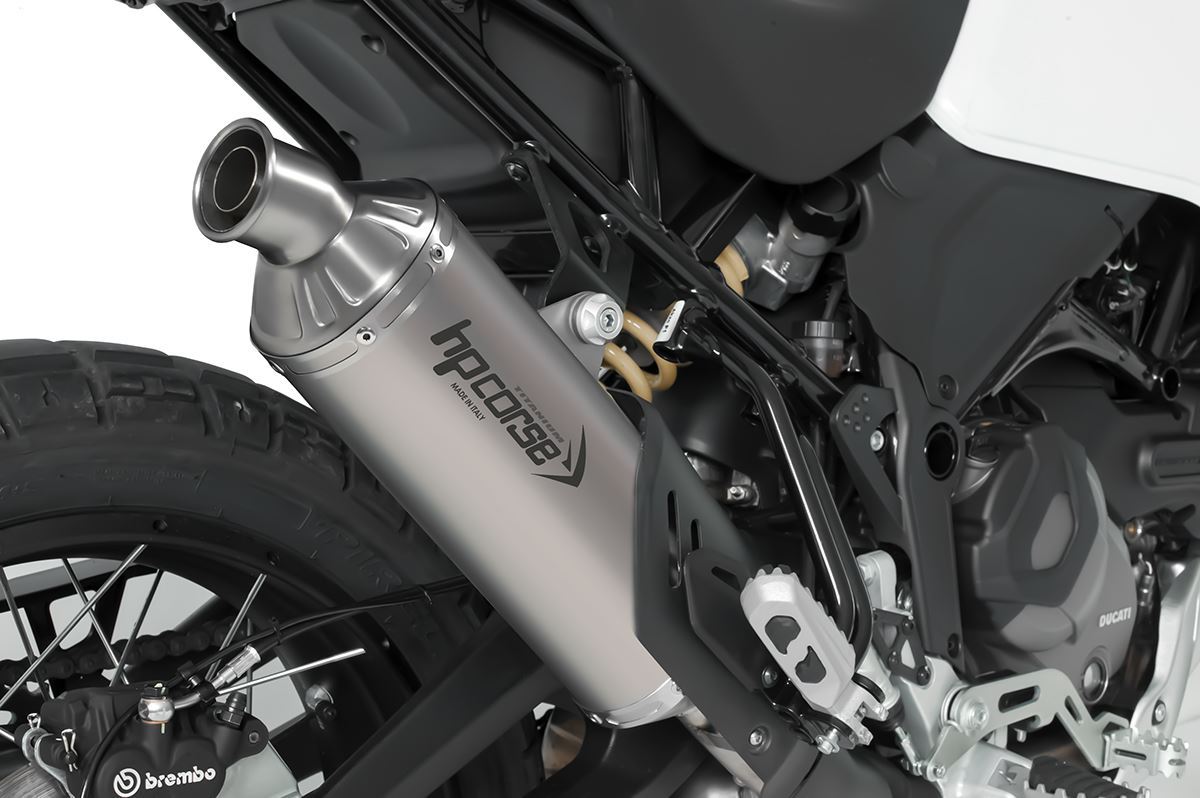 HP Corse Echout Sp-1 Titanio corto (para montaje bajo) Ducati Desertx 2022-2024