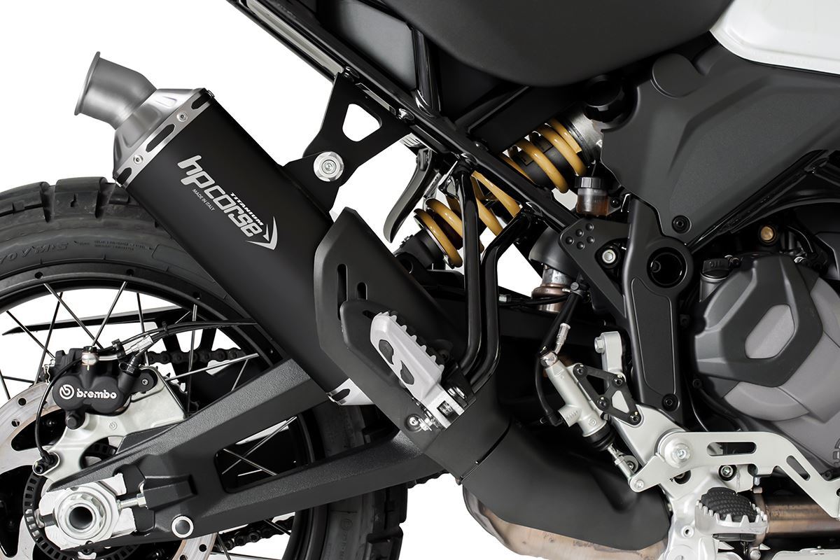 HP Corse Exhaust SP-1 Short Titanium Black (for low assembly) Ducati Desertx 2022-2024