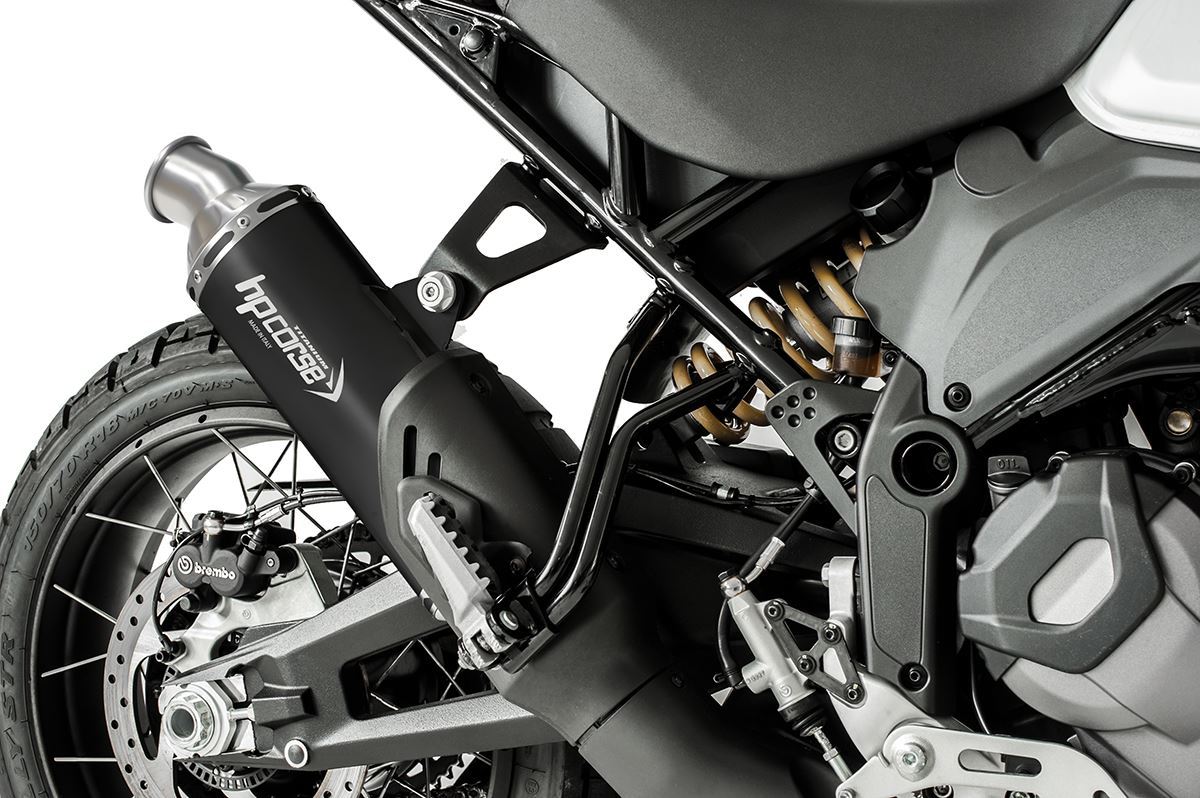 HP Corse Exhaust SP-1 Short Titanium Black (for low assembly) Ducati Desertx 2022-2024