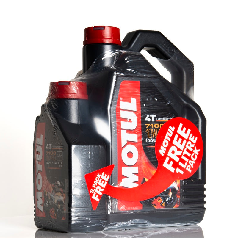 Motul 7100 10W-40 4T volsynthetische motorolie 4L + 1L gratis