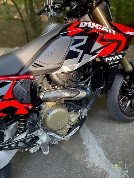 Shift-Tech titanium decat bochtensysteem (inc. OEM hitteschild montagepunten) Ducati Hypermotard 698 Mono (2024+)
