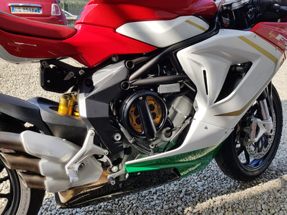 Open koppelingsdeksel met lexaan venster MV Agusta Dragster 800 RC E4 (2017-2020) zwart koppelingsdeksel met gouden drukplaat en zwarte veerschotels