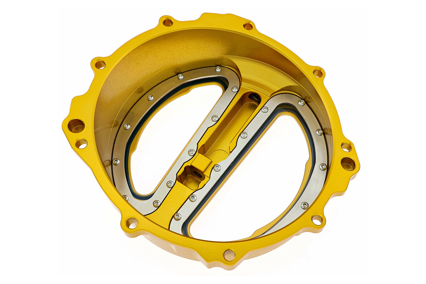 Open koppelingsdeksel met lexaan venster MV Agusta F3 675 RC (2012-2021) goud achterkant binnenkant met seal
