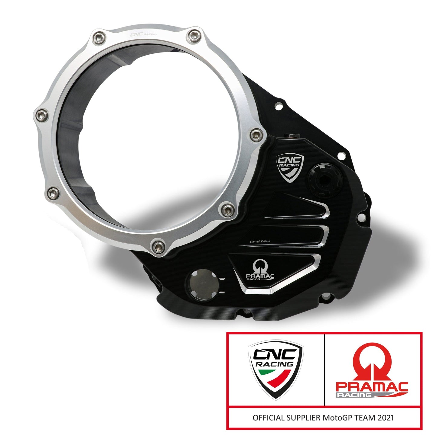 Koppelingsdeksel met open venster Pramac Racing Edition Ducati Monster 821 Dark (2016) zwart-zilver