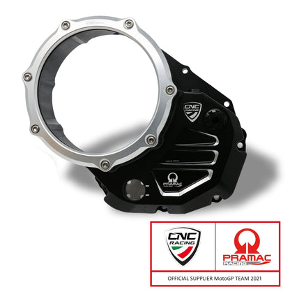 Koppelingsdeksel met open venster Pramac Racing Edition Ducati Monster 821 Dark (2016) zwart-zilver