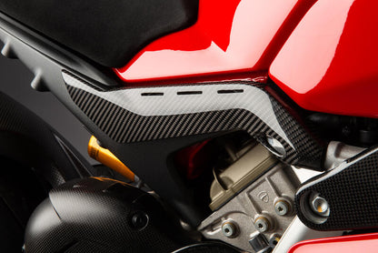 Lightech carbon small panels under the tank (2 pcs.) (Glossy) Ducati Panigale V4 S (2018-2024)