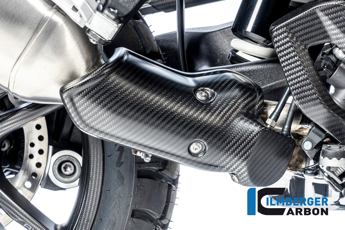 Uitlaat Hitteschild mat carbon BMW R1300GS Adventure Triple Black 2024+