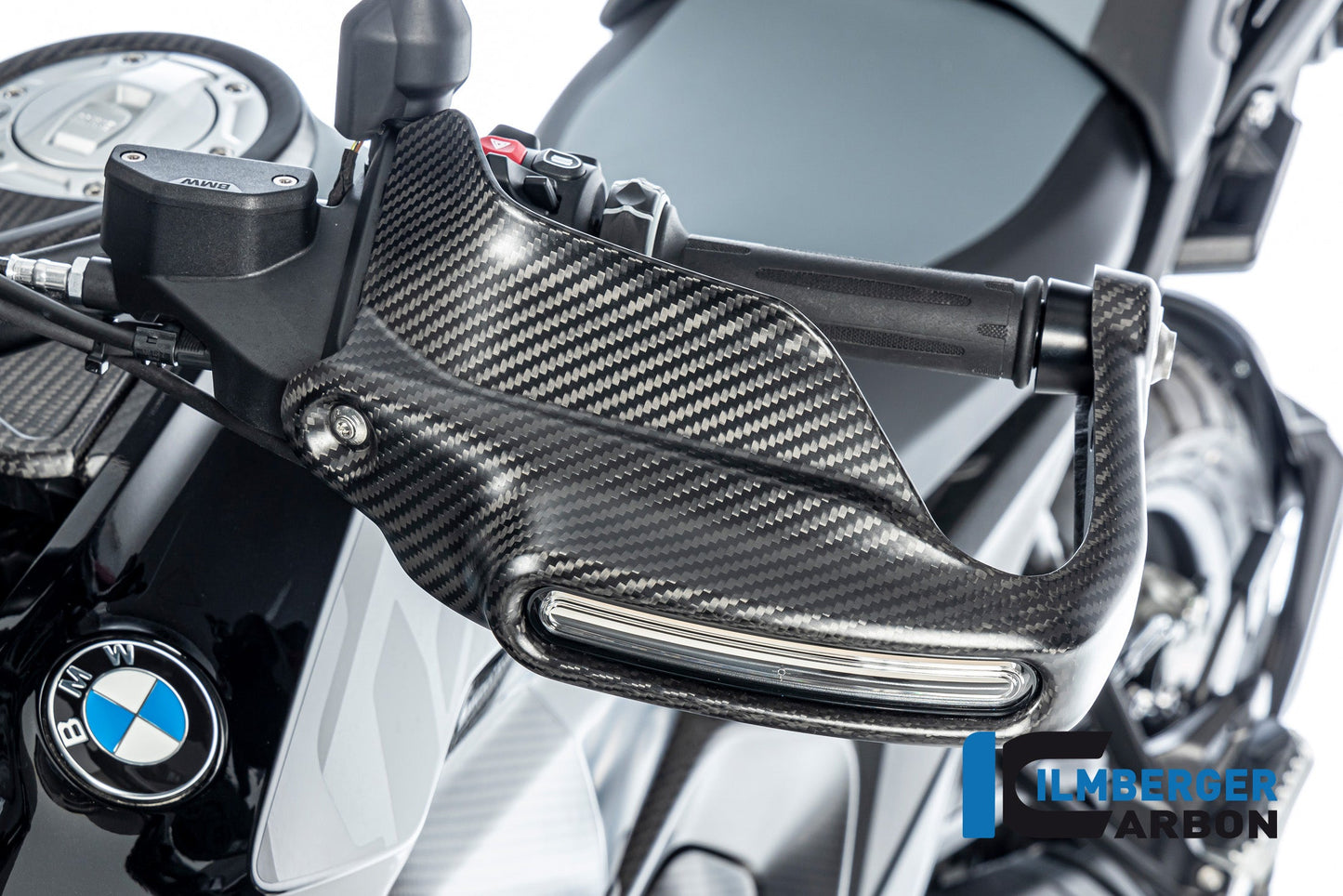 Handkap handbeschermer Hoog met Knipperlicht links mat carbon BMW R1300GS Adventure Option 719 Karakorum 2024+