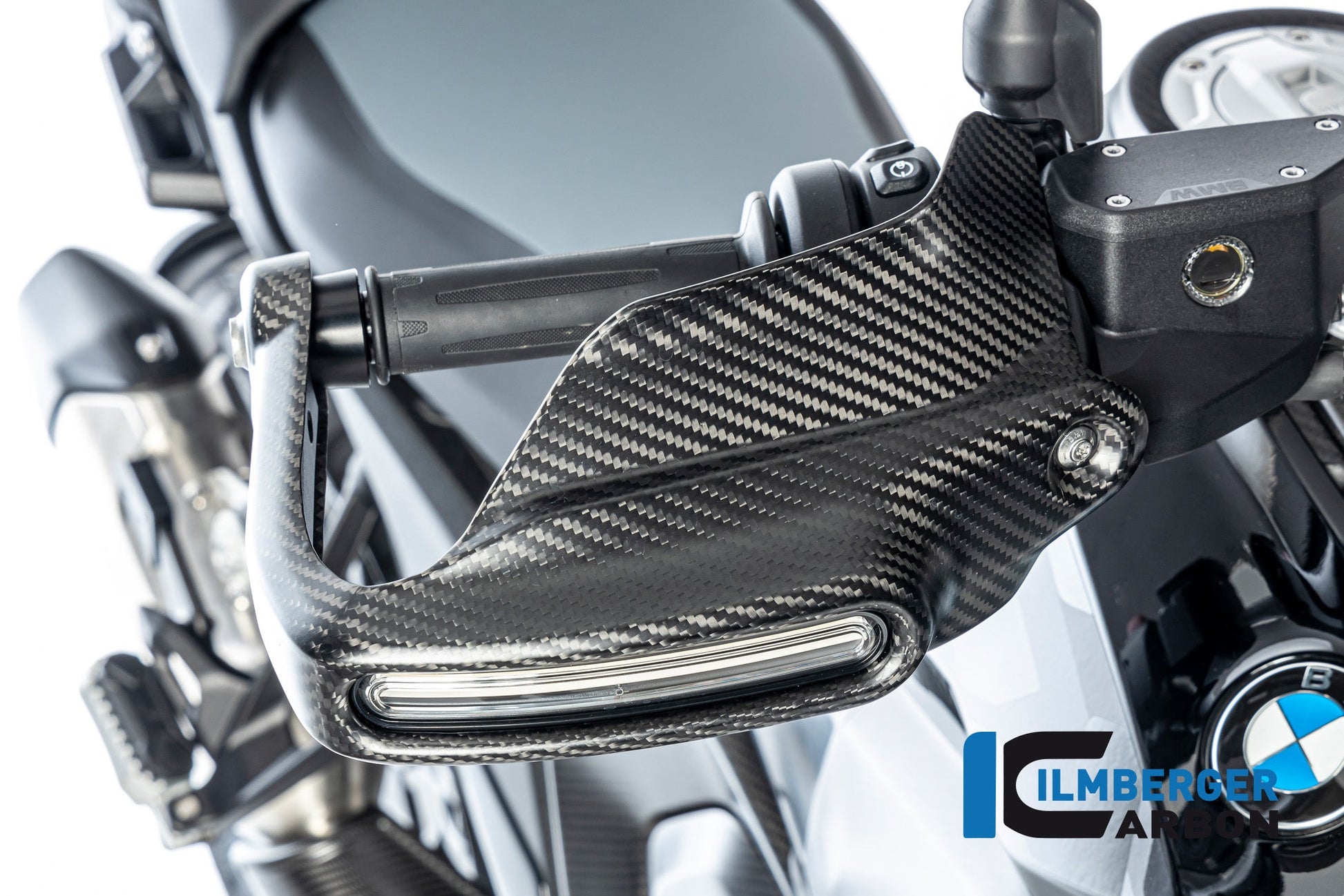 Handkap handbeschermer Hoog met Knipperlicht rechts mat carbon BMW R1300GS Adventure Trophy 2024+