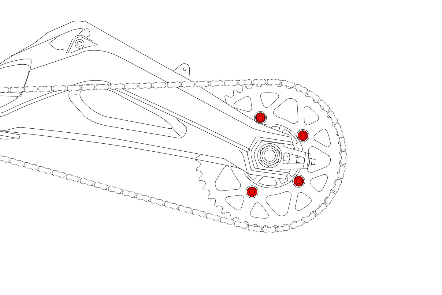 Achtertandwieldrager moeren (5 st.) Ducati Panigale V4 Tricolore (2025+)