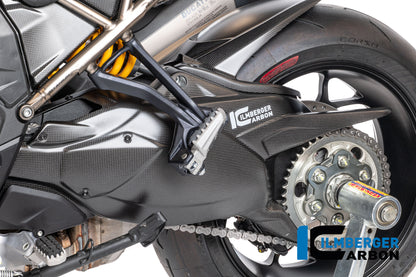 Swingarm cover with chain guard, matte carbon, Ducati Multistrada V4 Pikes Peak (2025+)