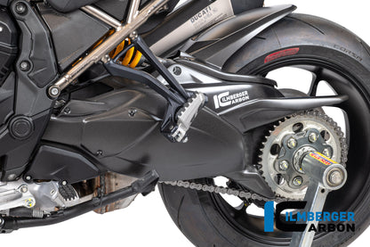 Swingarm cover with chain guard, matte carbon, Ducati Multistrada V4 Pikes Peak (2025+)