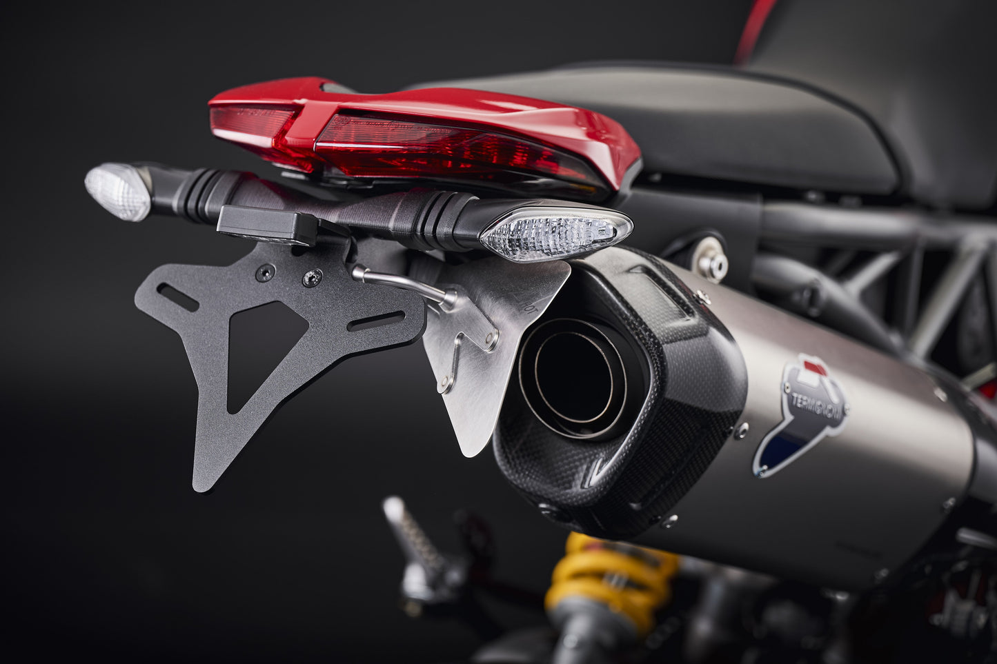 Evotech Ducati Hypermotard 950 SP Kentekenplaathouder (2019-2025) (Termignoni Single Race Exhaust Compatible)