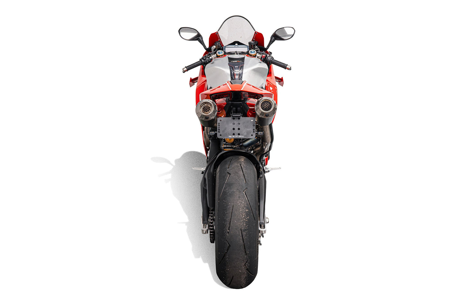 Verstelbare kentekenplaathouder Ducati Streetfighter V4 (2025+) with Sequential Indicators For Akrapovic Titanium Full Race Exhaust System