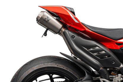 Verstelbare kentekenplaathouder Ducati Streetfighter V4 S (2025+) with V1 Indicators For Akrapovic Titanium Full Race Exhaust System