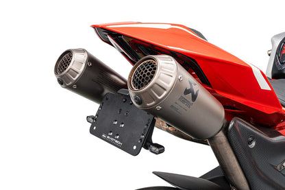 Verstelbare kentekenplaathouder Ducati Streetfighter V4 S (2025+) with Sequential Indicators For Akrapovic Titanium Full Race Exhaust System