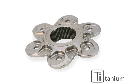 Titanium Achtertandwieldrager 6-bouts (grote achteras) Ducati Multistrada 1200 (2015-2017) zijaanzicht