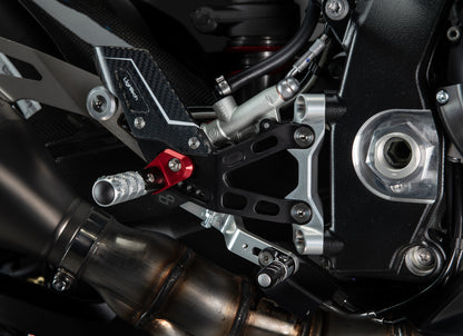 Adjustable brake link set R (Special Edition) with folding footrests and carbon heel protectors BMW S1000RR (2019-2024)