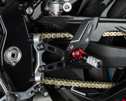 Adjustable brake link set R (Special Edition) with folding footrests and carbon heel protectors BMW S1000RR (2019-2024)