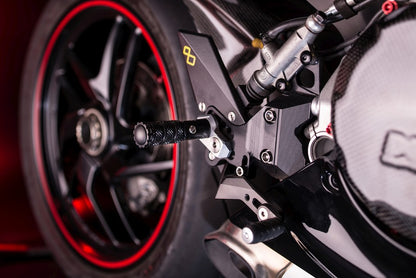 Adjustable brake switch set with fixed footrests and standard shift pattern Ducati Panigale 1199 2012-2015