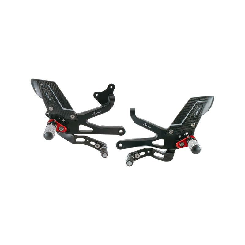 Adjustable brake link set R (Special Edition) with folding footrests and carbon heel protectors Ducati Panigale V4 Special (2018-2020)