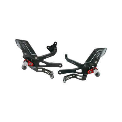 Adjustable brake link set R (Special Edition) with folding footrests and carbon heel protectors Ducati Panigale V4 Special (2018-2020)