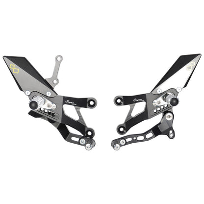 Adjustable brake switch set with folding footrests and standard switch pattern Yamaha R3 2015+