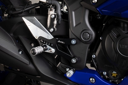 Adjustable brake switch set with folding footrests and standard switch pattern Yamaha R3 2015+