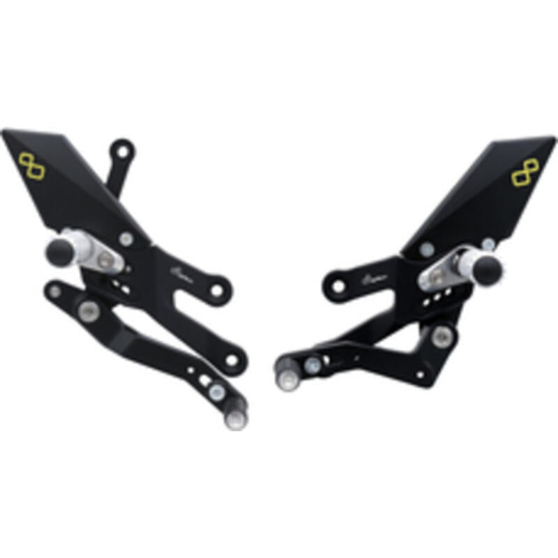 Adjustable brake link set with folding footrests Yamaha R7 2022+
