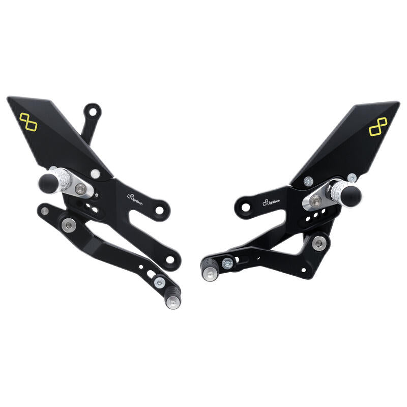Adjustable brake link set with fixed footrests Yamaha R7 2022+