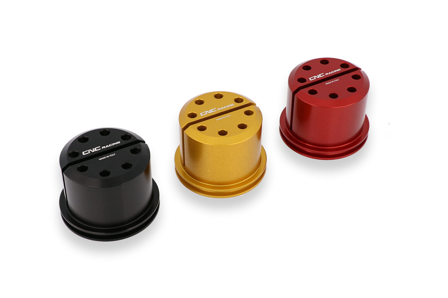 Balhoofd moer CNC Racing Ducati Scrambler Cafe Racer (2017-2018) overzicht beschikbare kleuren zwart rood goud