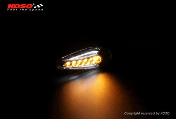 Outletdeal: KOSO Sonic 2-in-1 LED Richtingaanwijzers met Dagrijverlichting – Stijlvol & Straatlegaal