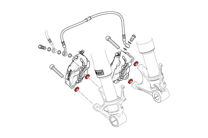Remklauw Spacer Kit (4 st.) Ducati Panigale V4 S (2018-2020) technische tekening onderdeel