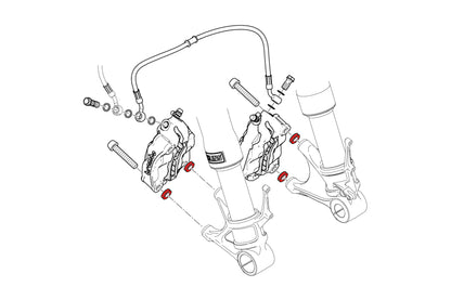 Remklauw Spacer Kit (4 st.) Ducati Panigale V4 R (2026+)
