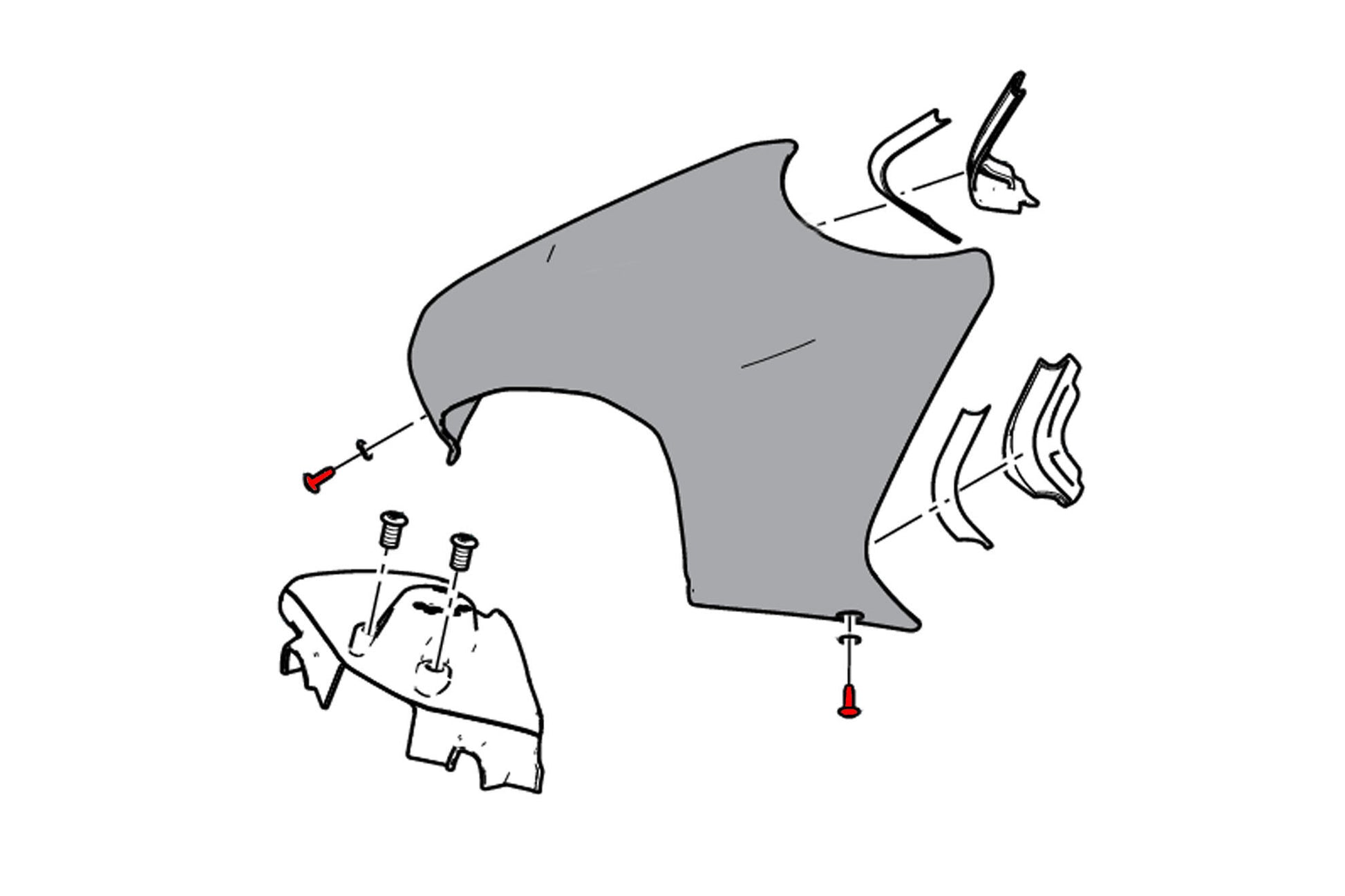 CNC Racing KV316 tankcover boutenset Panigale V4 voorbeeld montage