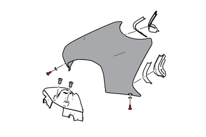 Boutenset voorste tankcover (accubakdeksel) Ducati Panigale V4 Tricolore Italia (2025+)