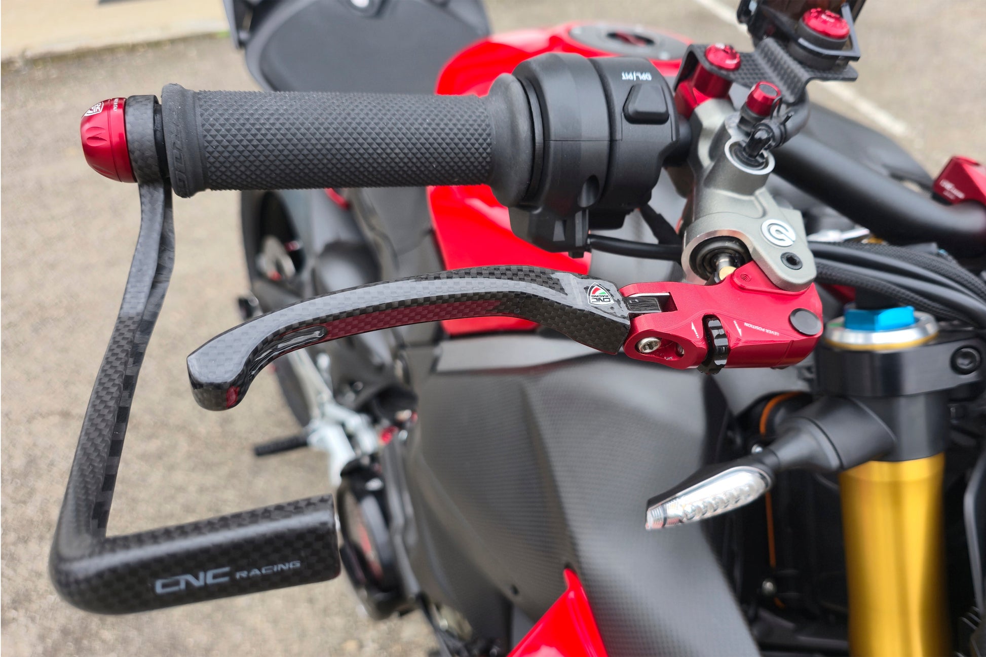 Carbon opklapbare remhendel - met horizontale verstelknop Ducati Diavel 1260 Lamborghini (2021)