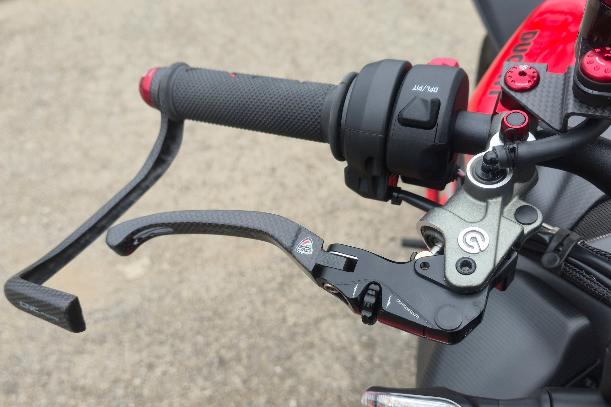 Carbon opklapbare remhendel - met horizontale verstelknop Ducati Diavel 1260 Lamborghini (2021)